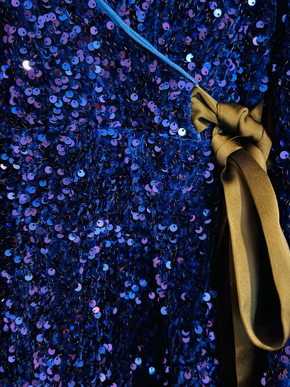 Cynthia Rowley Blue Sequin Wrap Romper